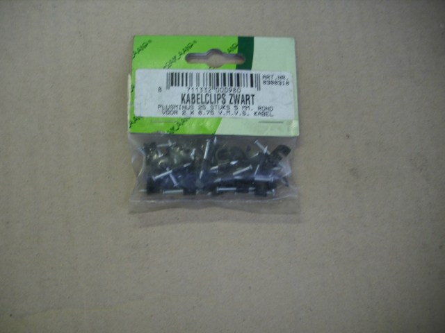 Kabelclips 5mm zwart 25 stuks